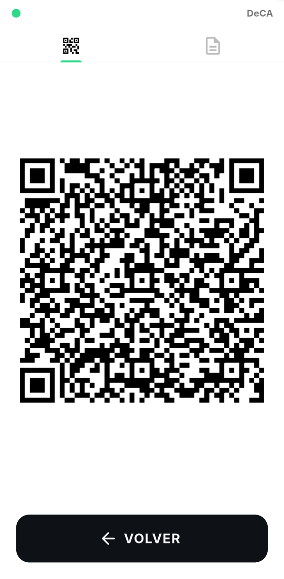 DeCMR Roadside mode: the document's QR code full screen